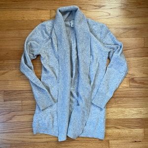 L.L.Bean cashmere shawl collar cardigan, small, light gray heather